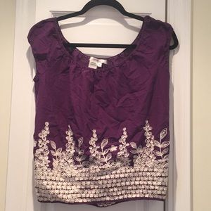 Studio M Small Purple and White Tank Top Blouse